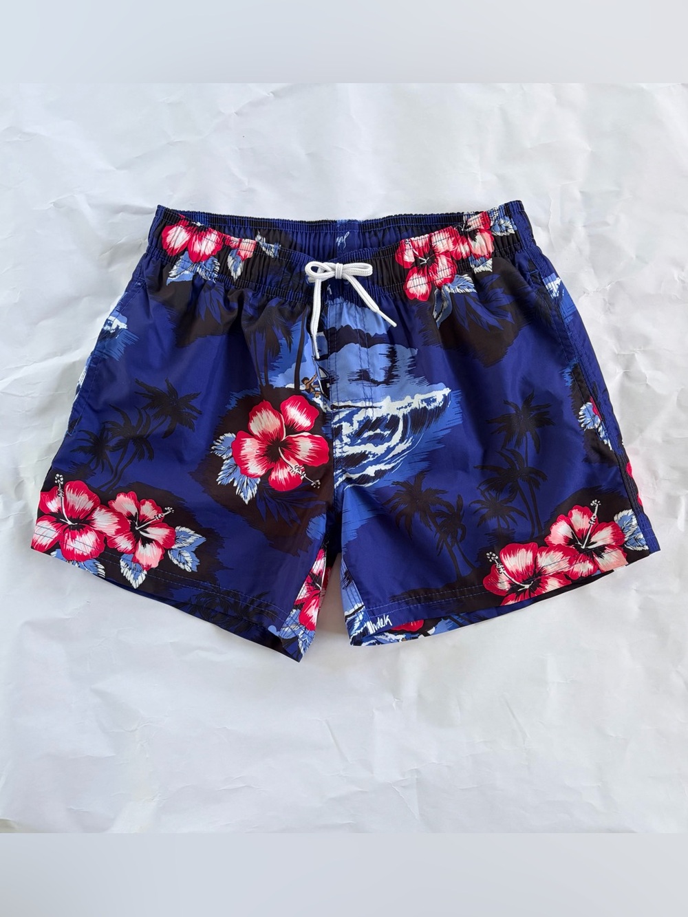 Kids Size 14 Sundek Blue Floral Swim Shorts New Without Tags - Picture 2 of 4